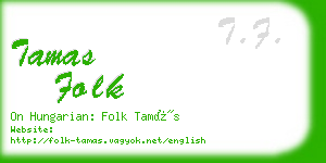 tamas folk business card